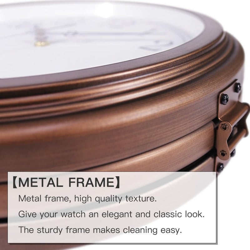 BESTIME 66264A 16-Inch Double Sided Metal Wall Clock with Antique Red Copper.Sturdy Frame,Easy Read,Garden,Home DÃ©cor,Indoor,Outdoor,Farmhouse,Yard,Station,Office,Photography Props. - Image 4